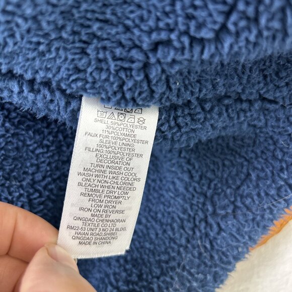 Telluride Clothing Company Toddler Winter Coat Size 2-3T Navy Brown Hooded - Picture 4 of 7